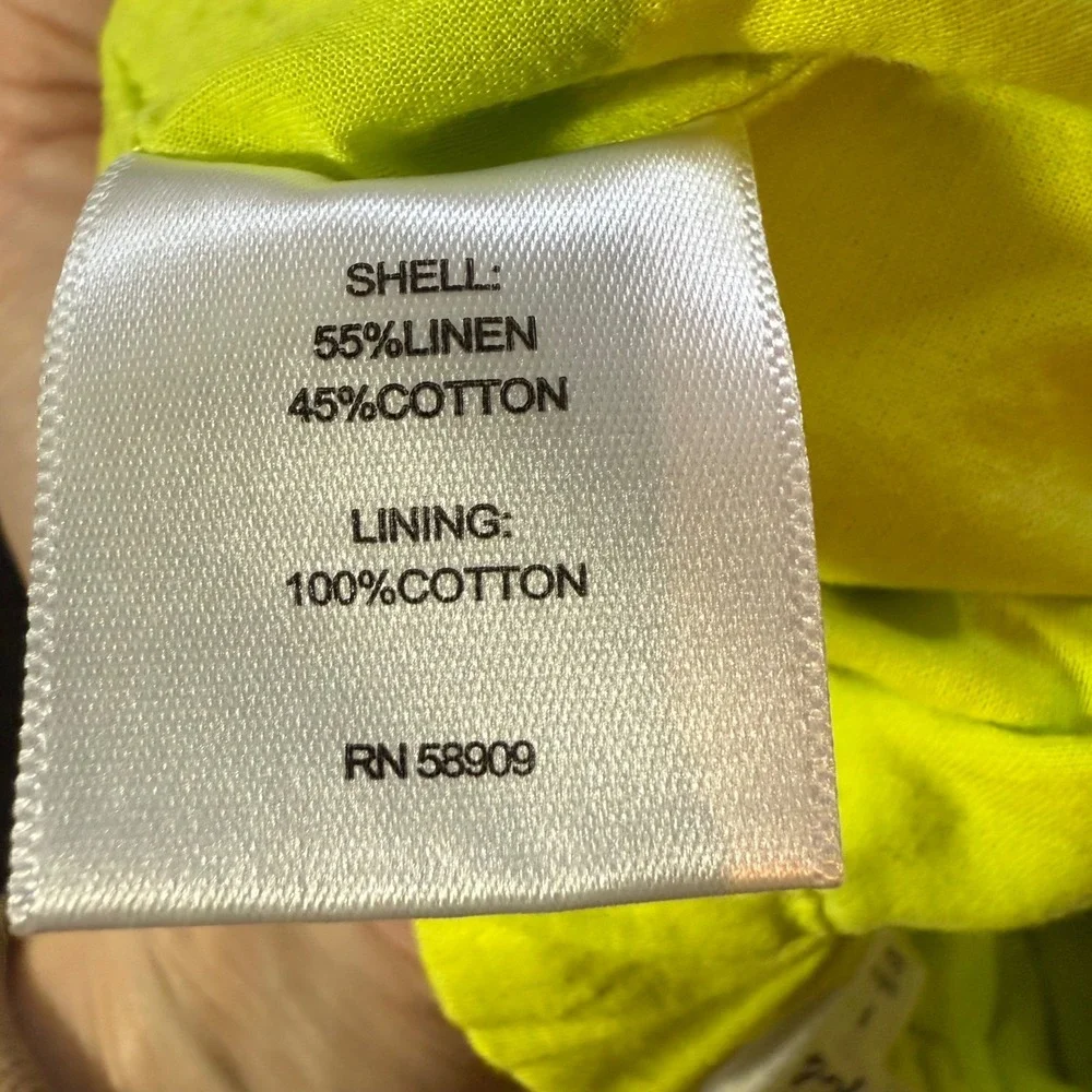 A Loves A‎ Girls Neon Yellow Linen Blend Pleated Pants Size 5